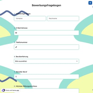 Bewerbungsfragebogen