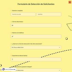 Formulario de Selección de Solicitantes