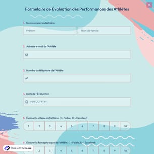 Formulaire de Évaluation des Performances des Athlètes