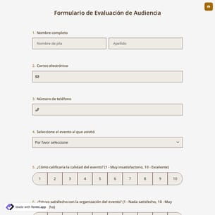 Formulario de Evaluación de Audiencia