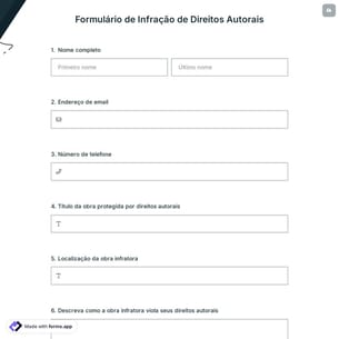 Formulário de Infração de Direitos Autorais
