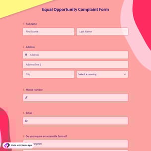 Equal Opportunity Complaint Form