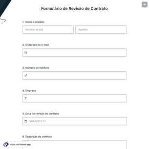 Formulário de Revisão de Contrato