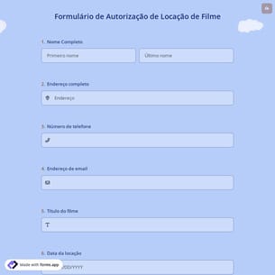Formulário de Autorização de Locação de Filme