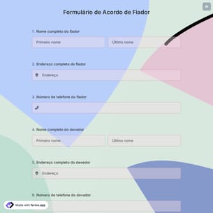Formulário de Acordo de Fiador