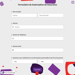 Formulaire de Autorisation de Assurance
