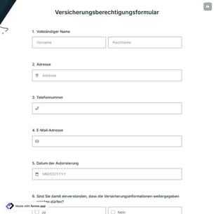 Versicherungsberechtigungsformular