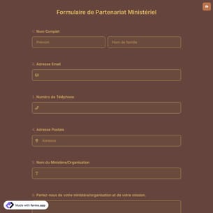 Formulaire de Partenariat Ministériel