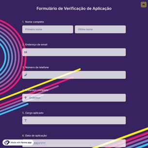 Formulário de Verificação de Aplicação