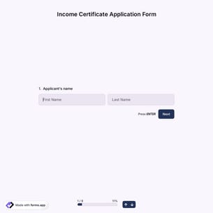 Income Certificate Application Form