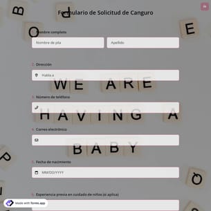 Formulario de Solicitud de Canguro