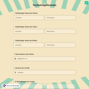 Taufantragsformular