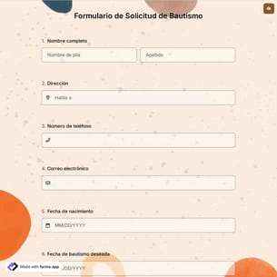Formulario de Solicitud de Bautismo