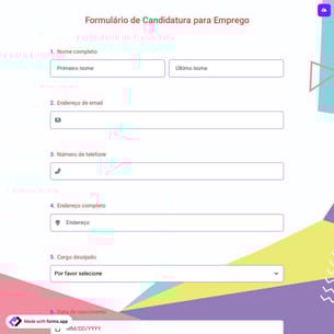 Formulário de Candidatura para Emprego