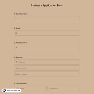 Business Application Form