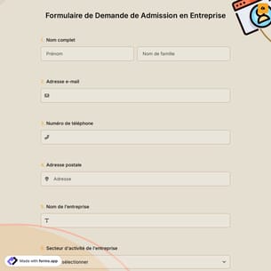 Formulaire de Demande de Admission en Entreprise