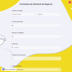 Formulario de Solicitud de Negocio