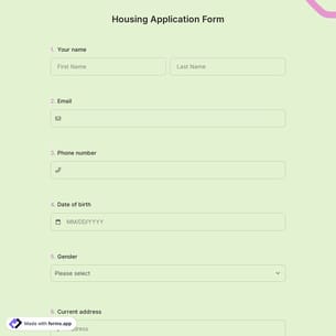 Housing Application Form