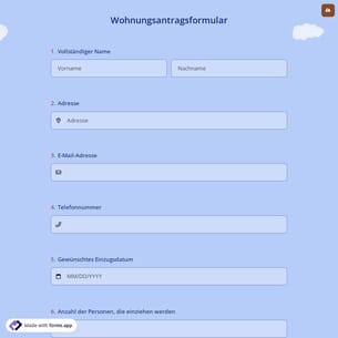 Wohnungsantragsformular