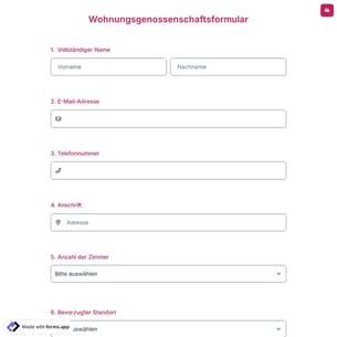 Wohnungsgenossenschaftsformular