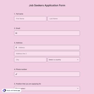 Job Seekers Application Form