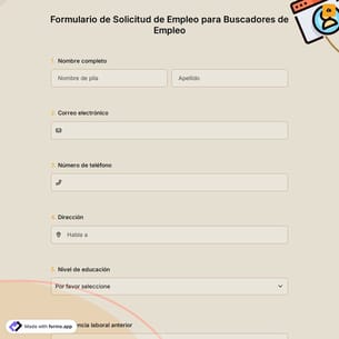 Formulario de Solicitud de Empleo para Buscadores de Empleo