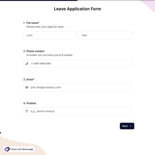 Leave Application Form