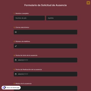Formulario de Solicitud de Ausencia