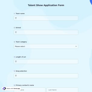 Talent Show Application Form