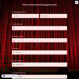 Talent Show Bewerbungsformular