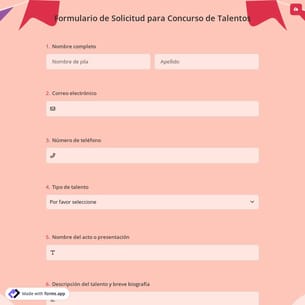 Formulario de Solicitud para Concurso de Talentos