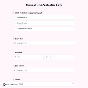 Nursing Home Application Form