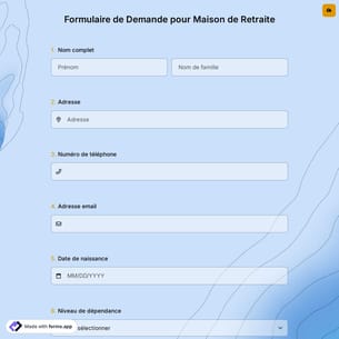 Formulaire de Demande pour Maison de Retraite