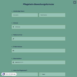 Pflegeheim-Bewerbungsformular