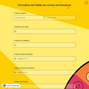 Formulário de Pedido de Licença de Estudante