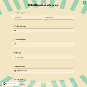 Retail Bewerbungsformular