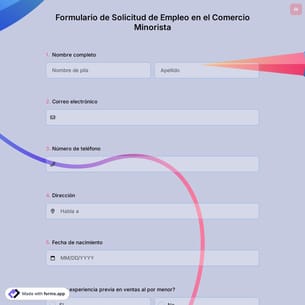 Formulario de Solicitud de Empleo en el Comercio Minorista