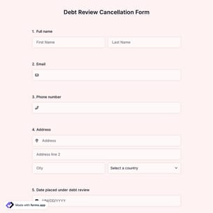 Debt Review Cancellation Form