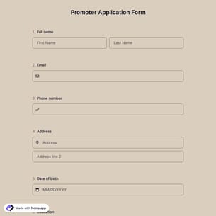 Promoter Application Form