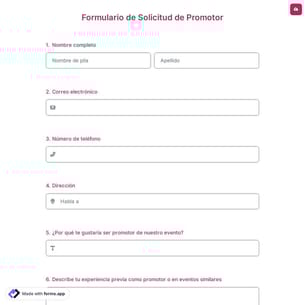 Formulario de Solicitud de Promotor