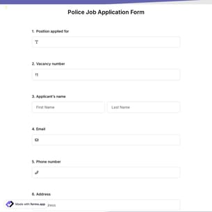 Police Job Application Form