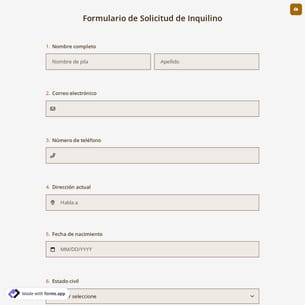Formulario de Solicitud de Inquilino