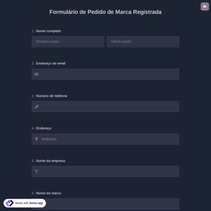 Formulário de Pedido de Marca Registrada