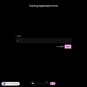 Training Application Form