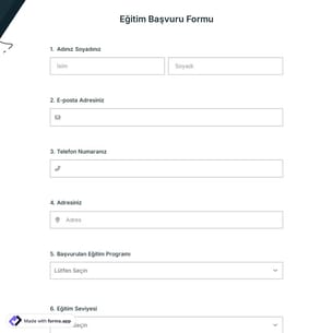 Eğitim Başvuru Formu