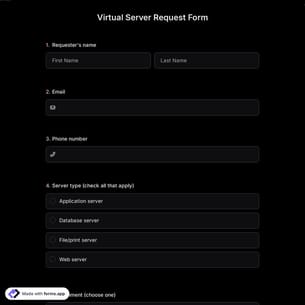 Virtual Server Request Form