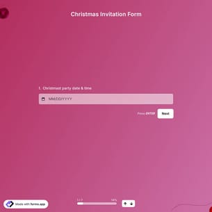 Christmas Invitation Form