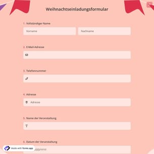 Weihnachtseinladungsformular