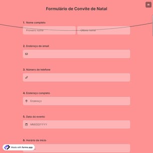 Formulário de Convite de Natal
