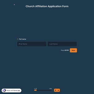 Church Affiliation Application Form
